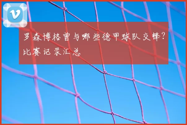 罗森博格曾与哪些德甲球队交锋？比赛记录汇总
